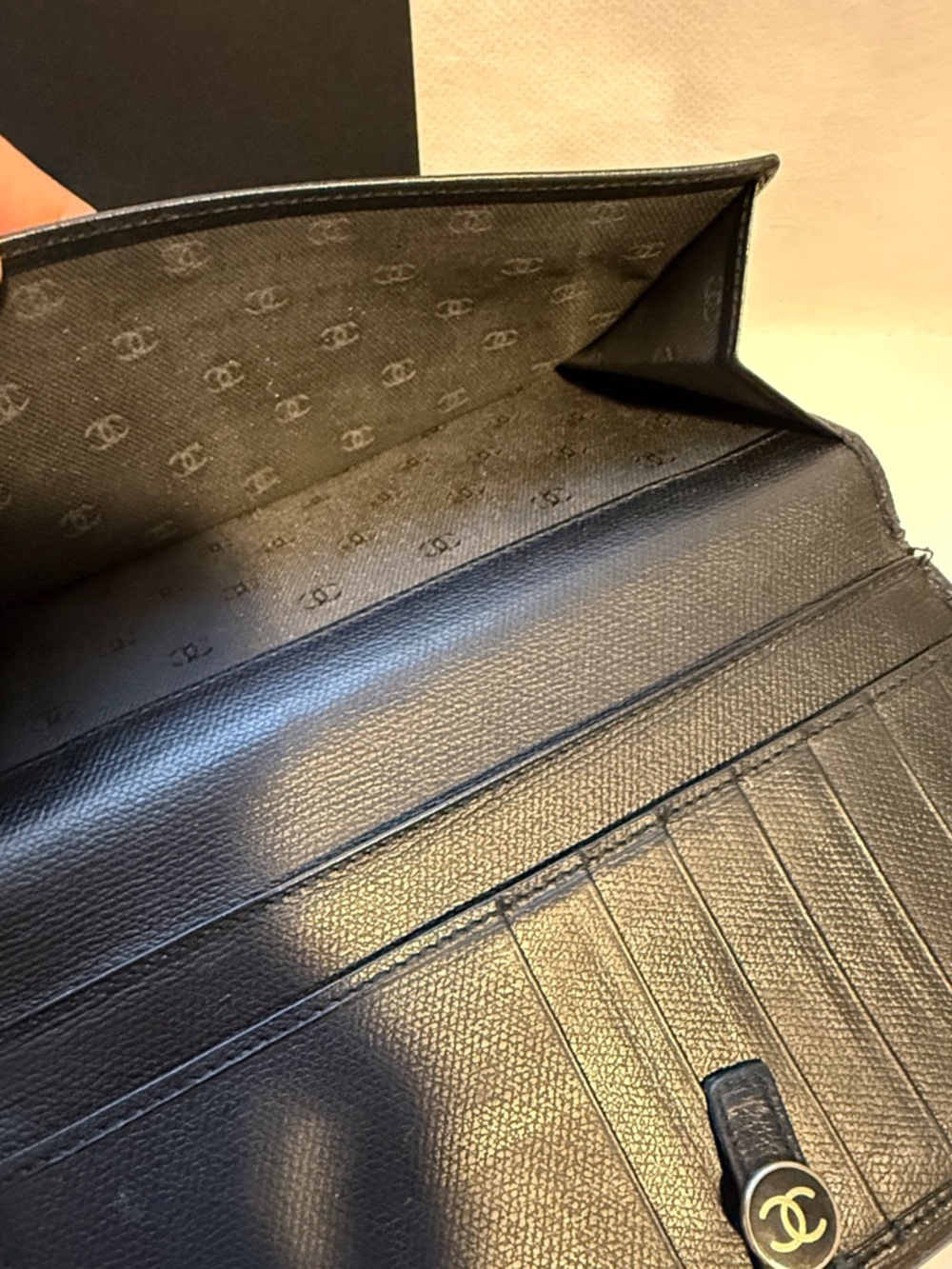 CHANEL Black Leather CC Button Continental Wallet - Picture 5 of 9